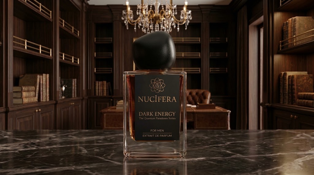 Dark Energy — NUCİFERA — Extrait de Parfum, üst notalar: Pembe Biber, Menekşe, Ardıç Meyvesi